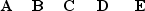 <strong>Five styrofoam balls are suspended from insulating threads. Several experiments are performed on the balls; and the following observations are made: What are the charges, if any, on each ball? </strong> A) B) C) D) E)