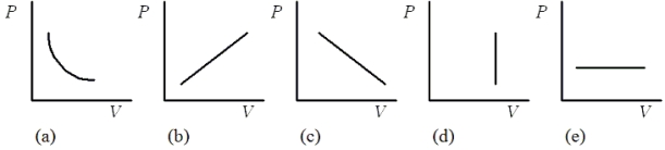 <strong>Which one of the following pressure-volume graphs represents an isochoric process? </strong> A)(a) B)(b) C)(c) D)(d) E)(e)