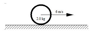 <strong>A 2.0-kg hoop rolls without slipping on a horizontal surface so that its center proceeds to the right with a constant linear speed of 6.0 m/s. What is the total kinetic energy of the hoop?</strong> A)36 J B)54 J C)72 J D)96 J E)140 J