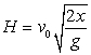 <strong>A puck slides across a smooth, level tabletop at height H at a constant speed v<sub>o</sub>. It slides off the edge of the table and hits the floor a distance x away as shown in the figure. What is the relationship between the distances x and H?</strong> A) B) C) D) E)