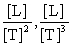 <strong>The distance d that a certain particle moves may be calculated from the expression d = at + bt<sup>2</sup> where a and b are constants; and t is the elapsed time. What must the dimensions of the quantities a and b be, respectively?</strong> A)   B)[L], [L]<sup>2</sup> C)   D)   E)   <div style=padding-top: 35px> 