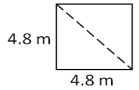 <strong>The length of each side of a square is 4.0 m. What is the length of the diagonal of the square (shown as a dashed line in the figure)? </strong> A)2.8 m B)8.0 m C)5.7 m D)6.8 m E)16 m