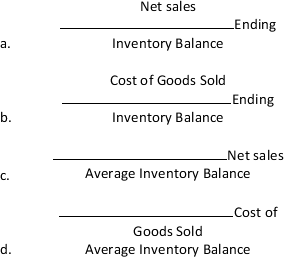 The inventory turnover is calculated as  <div style=padding-top: 35px> 