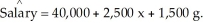 <strong>The manager of a human resources department wishes to predict the salary of an employee based on years of experience,x,and gender,g.(g = 1 for a male employee and 0 for a female employee.)A random sample of 50 employees results in the following least-squares regression equation: What is the least-squares regression line for predicting the salary of female employees?</strong> A) = 40,000 + 2,500x B) = 40,000 + 2,500x + 1,500 g C) = 40,000 + 4,000x D) = 41,500 + 1,500g E) = 41,500 + 2,500x