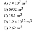 In predicting the growth of the volume of a small bay by measuring the height of the water at a Dock, a researcher is using a model of Where height is measured in m And volume cubic miles. If the height rises to 3.45 m, what is the predicted volume?