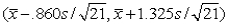 A more extensive tabulation of t critical values than what appears in your text shows that for the t distribution with 20 df, the areas to the right of the values .687, .860, and 1.064 are .25, .20, and .15, respectively. What is the confidence level for each of the following three confidence intervals for the mean   of a normal population distribution? Which of the three intervals would you recommend be used, and why? a.   b.   c.  <div style=padding-top: 35px> 