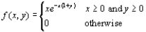 Two components of a minicomputer have the following joint pdf for their useful lifetimes X and Y: a. What is the probability that the lifetime X of the first component exceeds 3? b. What are the marginal pdfs of X and Y? Are the two lifetimes independent? Explain. c. What is the probability that the lifetime of at least one component exceeds 3?