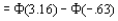 a. n = 40 =.9992 - .2643 =.7349 b. According to the Rule of Thumb given in your text, n should be greater than 30 in order to apply the C.L.T., thus using the same procedure for n = 15 as was used for n = 40 would not appropriate.