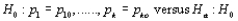 One may wish to test is not true. The null hypothesis is __________ hypothesis in the sense that each is a specified number, so that the expected cell counts when is true are uniquely determined numbers.