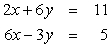 Solve the system of linear equations by the substitution method.