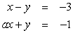 For the system find the value of a so that the solution set to the system is {(4, 7)}.