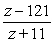 <strong>Reduce the given expression to lowest terms.  </strong> A) z + 11 B)   C) z<sup>2</sup> + 121 D) z - 11 <div style=padding-top: 35px> 