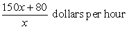 <strong>David hires a septic system contractor to dig trenches for his new septic tank. The cost to hire the contractor is a fixed cost of $150 plus an additional $80 per hour. Which expression below describes the average cost of an x-hour job?</strong> A)   B)   C)   D)   <div style=padding-top: 35px> 
