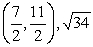 <strong>Find the midpoint and length of the line segment with the endpoints (2,3) and (5,8).</strong> A)   B)   C)   D)   <div style=padding-top: 35px> 