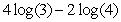 <strong>Rewrite in terms of log(3) and log(4).</strong> A) B) C) D)