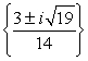 <strong>Find all real and imaginary solutions to the equation. x<sup>-2</sup> - 3x<sup>-1</sup> + 7 = 0</strong> A)   B) {±3} C) {3, ±3i} D) {0, ±3} <div style=padding-top: 35px> 