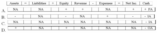 Which of the following correctly shows the effect of Raymond's purchase of the copyright on the financial statements?