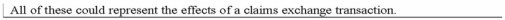 <strong>Which of the following describes the effects of a claims exchange transaction on a company's financial statements? </strong> A) B) C) D)