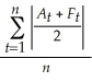 <strong>The actual value of the time series at time t and the forecast value for time t is denoted by At and Ft respectively.What is the formula used for calculating the mean absolute percentage error over a range of forecasted values?</strong> A)MAPE = B)MAPE = C)MAPE = D)MAPE = × 100