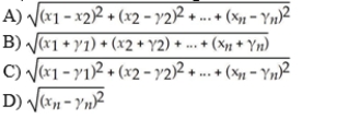 Which of the following formulas calculates the Euclidean distance between X and Y?