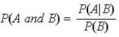 <strong>The conditional probability of an event A given that event B is known is given by:</strong> A) B) C) D)