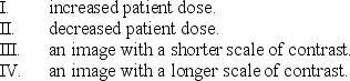 <strong>Changing from an 8:1 grid to a 12:1 grid, along with making the appropriate adjustments, will result in: </strong> A) I and III B) II and III C) I and IV