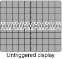 <strong> This display in Figure 8 -3 illustrates maladjustment of which control on the oscilloscope?</strong> A)volts/div B)intensity C)coupling D)trigger level