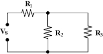 <strong> In Figure 6 -1, R2 is connected in .</strong> A)series with R1 B)parallel with R3 C)parallel with R1 D)series with R3