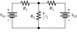 <strong> Determine the amount of current flow through R2 with the following component parameters. VS1 = 10 V, VS2 = 3 V, R1 = 2 k, R2 = 3 k, and R3 = 700</strong> A)1.37mA B)0 A C)5.3 mA D)1 mA