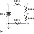 <strong> Voltage B to ground is less than normal. What could be the cause of failure?</strong> A)open between B and C B)open between C and D C)short between E and D D)short between A and B