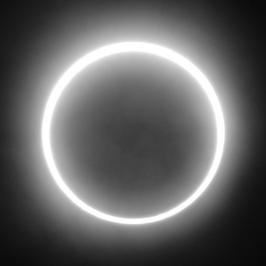 <strong>What kind of eclipse is shown in the image below? </strong> A) total lunar B) partial lunar C) annular D) total solar