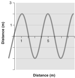 <strong>What is the wavelength of the wave shown in the figure below? </strong> A) 8 m B) 4 m C) 2 m D) 1 m
