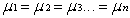 <strong>What is the null hypothesis when using ANOVA procedures?</strong> A) B) C) D)
