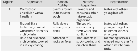 <strong>Figure 32.1 From the information provided in the figure above,how would you classify the feeding strategy of organism C?</strong> A)suspension feeding B)predation C)parasitism D)A and B E)B and C