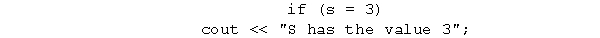 To check if a variable has a particular value, use the = relational operator, as in the statement
