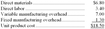 <strong>A customer has requested that Daleske Corporation fill a special order for 2,000 units of product D84 for $20.30 a unit. While the product would be modified slightly for the special order, product D84's normal unit product cost is $18.50: Direct labor is a variable cost. The special order would have no effect on the company's total fixed manufacturing overhead costs. The customer would like modifications made to product D84 that would increase the variable costs by $2.50 per unit and that would require an investment of $7,000 in special molds that would have no salvage value. This special order would have no effect on the company's other sales. The company has ample spare capacity for producing the special order. If the special order is accepted, the company's overall net operating income would increase (decrease) by:</strong> A) ($14,900) B) ($5,800) C) $3,600 D) ($8,400)