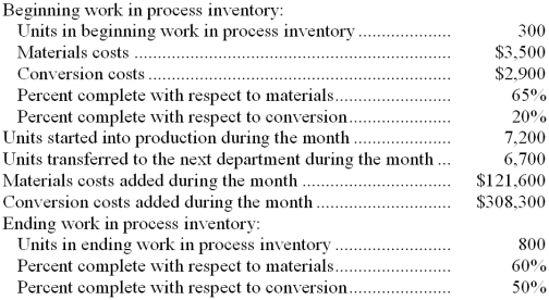<strong>Krepps Corporation uses the weighted-average method in its process costing system. Data concerning the first processing department for the most recent month are listed below: Note: Your answers may differ from those offered below due to rounding error. In all cases, select the answer that is the closest to the answer you computed. To reduce rounding error, carry out all computations to at least three decimal places. The cost of ending work in process inventory in the first processing department according to the company's cost system is closest to:</strong> A) $29,402 B) $24,502 C) $49,003 D) $25,895