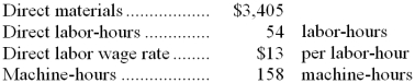 <strong>Job 607 was recently completed. The following data have been recorded on its job cost sheet: The company applies manufacturing overhead on the basis of machine-hours. The predetermined overhead rate is $14 per machine-hour. The total cost that would be recorded on the job cost sheet for Job 607 would be:</strong> A) $4,107 B) $6,319 C) $3,432 D) $4,863
