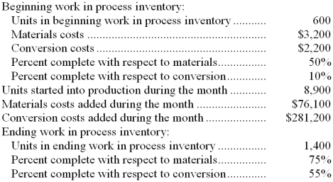 Qtech Corporation uses the FIFO method in its process costing system. Data concerning the first processing department for the most recent month are listed below:   Note: Your answers may differ from those offered below due to rounding error. In all cases, select the answer that is the closest to the answer you computed. To reduce rounding error, carry out all computations to at least three decimal places. -How many units were started AND completed during the month in the first processing department?