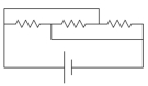 <strong>In the diagram,each resistor is 3 ohms and the battery is 9 volts.What is the current through the middle resistor? </strong> A) 3 A to the right B) 3 A to the left C) 9 A to the right D) 9 A to the left E) 1 A to the left
