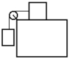 <strong>Two masses are connected by a string which passes over a pulley with negligible mass and friction.One mass hangs vertically and one mass slides on a frictionless horizontal surface.The horizontal surface has a coefficient of kinetic friction of 0.2.The vertically hanging mass is 4.00 kg and the mass on the horizontal surface is 6.00 kg.The acceleration of the 4.00 kg mass is </strong> A) 1.98 m/s<sup>2</sup>. B) 2.74 m/s<sup>2</sup>. C) 4.88 m/s<sup>2</sup>. D) 6.73 m/s<sup>2</sup>. E) 7.84 m/s<sup>2</sup>.
