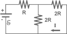 FIGURE 26-29 -In Fig. 26-29, I = 0.5 A and R = 12 Ω. What is the value of the emf E?