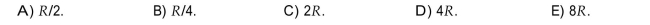 Choose the one alternative that best completes the statement or answers the question. A particle carrying a charge of +e travels in a circular path of radius R in a uniform magnetic field. If instead the particle carried a charge of +2e, the radius of the circular path would have been