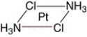 <strong>What is the correct name for the following compound? </strong> A) cis-diamminedichloroplatinum(II) B) trans-diamminedichloroplatinum(III) C) trans-diamminedichloroplatinum(II) D) trans-dichlorodiammineplatinum(II) E) cis-diamminedichloroplatinum(III)