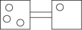 <strong>The following figures represent distributions of gas molecules between two containers connected by an open tube. In which figure is the entropy of the system maximized?</strong> A) B) C) D)