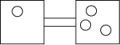 <strong>The following figures represent distributions of gas molecules between two containers connected by an open tube. In which figure is the entropy of the system maximized?</strong> A) B) C) D)