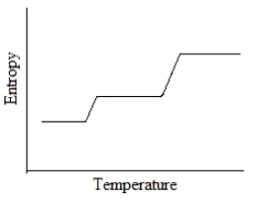 <strong>Which of the following graphs best depicts the entropy of a pure substance as the temperature is raised from its solid form through its liquid and gaseous forms?</strong> A) B) C) D)