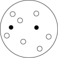 <strong>Which of the solutions shown here will have the lowest vapor pressure? White circles indicate solvent molecules; black circles indicate molecules of a nonvolatile solute.</strong> A) B) C) D)