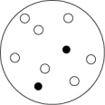 <strong>Which of the solutions shown here will have the lowest vapor pressure? White circles indicate solvent molecules; black circles indicate molecules of a nonvolatile solute.</strong> A) B) C) D)