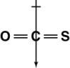 <strong>Which of the following shows the orientation of the net dipole for OCS?</strong> A) B) C) D)